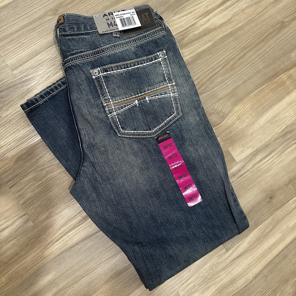 Ariat M4 Relaxed Boot Cut Jeans Mens 38x32 Blue Coltrane Durango 10017511 NWT - Picture 1 of 8